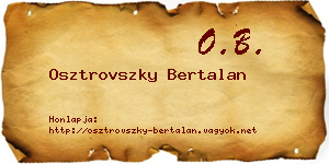 Osztrovszky Bertalan névjegykártya